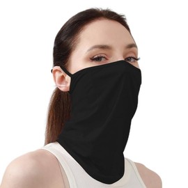 GIBZ Sun Mask Face Scarf Mask 360° UV Sun Protection with UPF 50+ Neck and Face Flap Sun Protection Hats for Women Foldable Stowable for Fishing Climbing Hiking, black