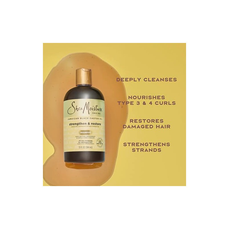 SHEA MOISTURE - Champú fortalecedor y restaurador de aceite de