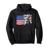 Proud American Pitbull American US Flag Patriotic Dog Pullover Hoodie