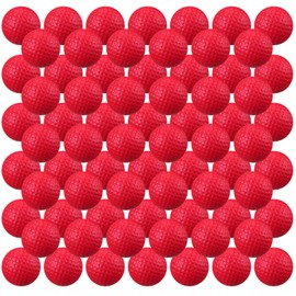 Junkin 80 Pcs Foam Golf Practice Balls Realistic Feel and Flight Training Sport Balls Elastic Soft Foam Golf Balls for Indoor or Outdoor Backyard Training (Red)