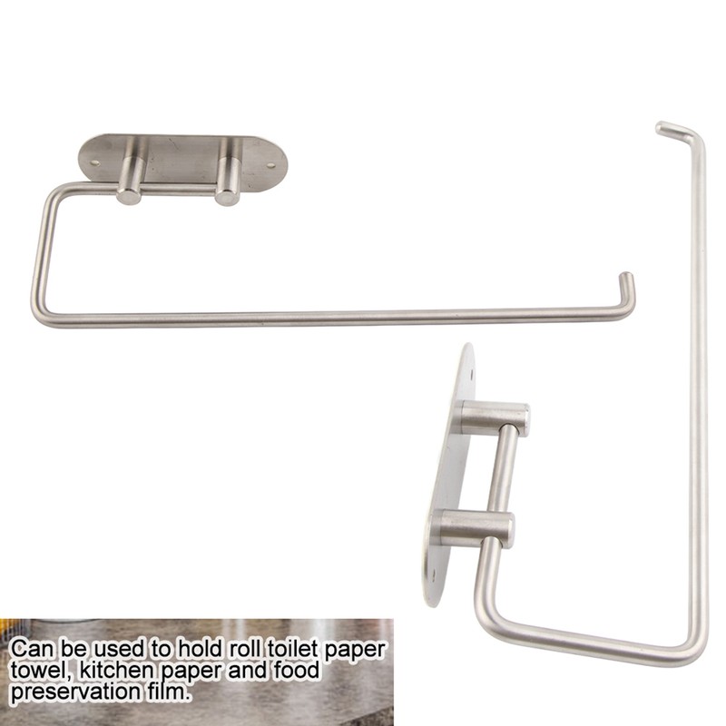 Adhesive 304 Stainless Steel Tissue Storage Rack Home Kitchen Roll