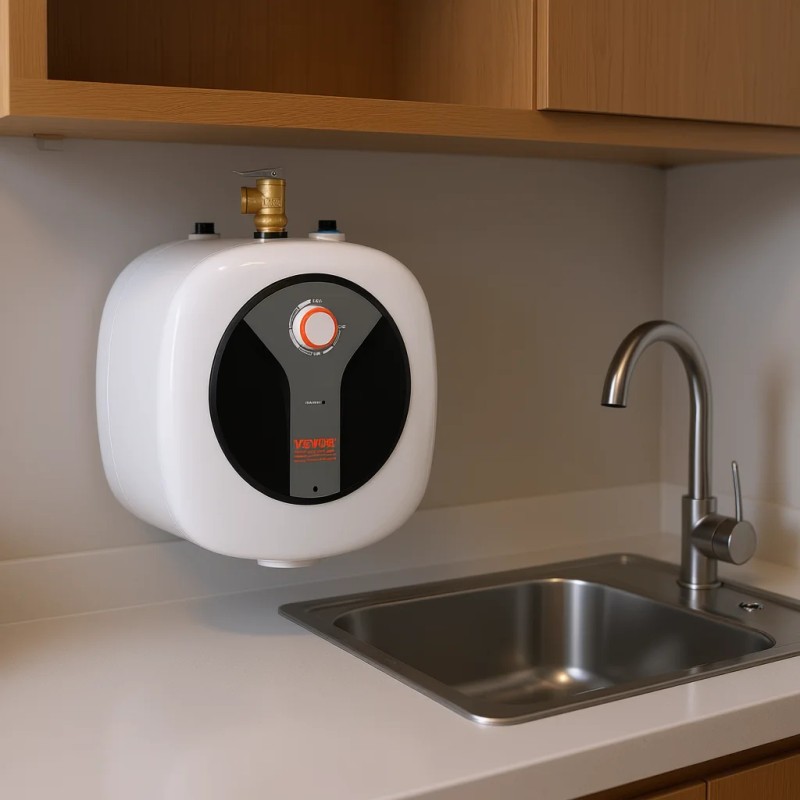 Mini-Tank Electric Water Heater 8-Gallon 1440W Safety Valve Kitchen UseCapacity: