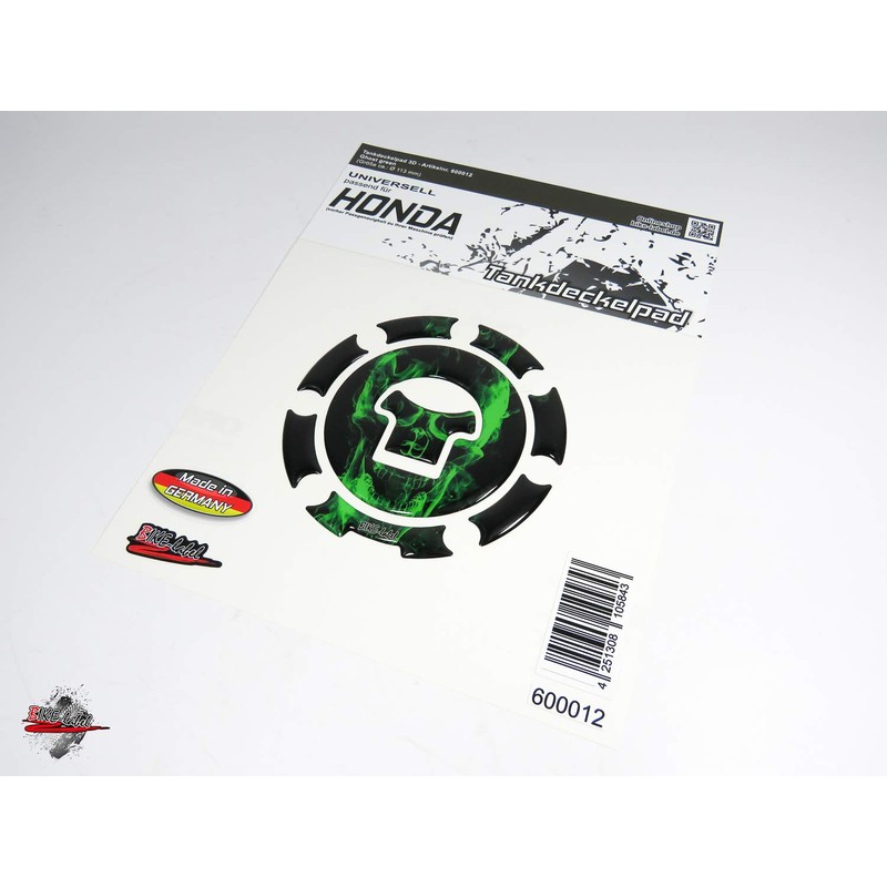 Fuel cap 3D Pad Ghost Green Skull/Flames Green – 600012