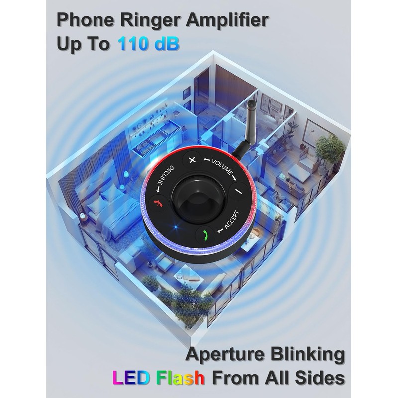 Healvaluefit Cell Phone Ringer Amplifier & Flasher for The Elderly,