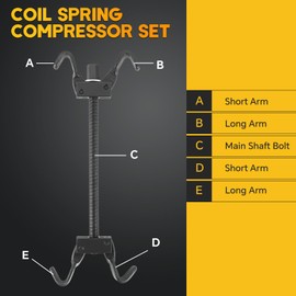 weyleity Coil Spring Compressor Tool Kit | Vehicle Strut & Coil Spring Installer/Remover, Fit Most Struts & Coil Springs, for Auto Repair & Maintenance with Tempered Chrome Steel Jaws