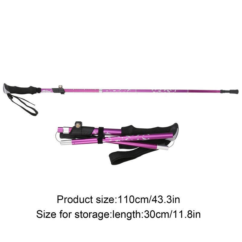 Walking Stick 5 Section Collapsible Aluminum Alloy Adjustable Folding Cane
