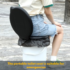 Glenmal Bucket Toilet Seat 5 Gallon Bucket Toilet Seat with Toilet Bags Camping Toilet Seat with Lid Portable Emergency Toilet Lid for Adults Outdoor Luggable Loo Toilet Cover for 5 Gal Bucket