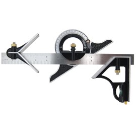 Adjustable Sliding Combination Square Ruler Horizontal Square Multi-Function Carpentry Squares Right 90 Degree Angle Rulers Protractor Level Measuring Set Woodworking Tools Inch/Metric(12"/30cm)