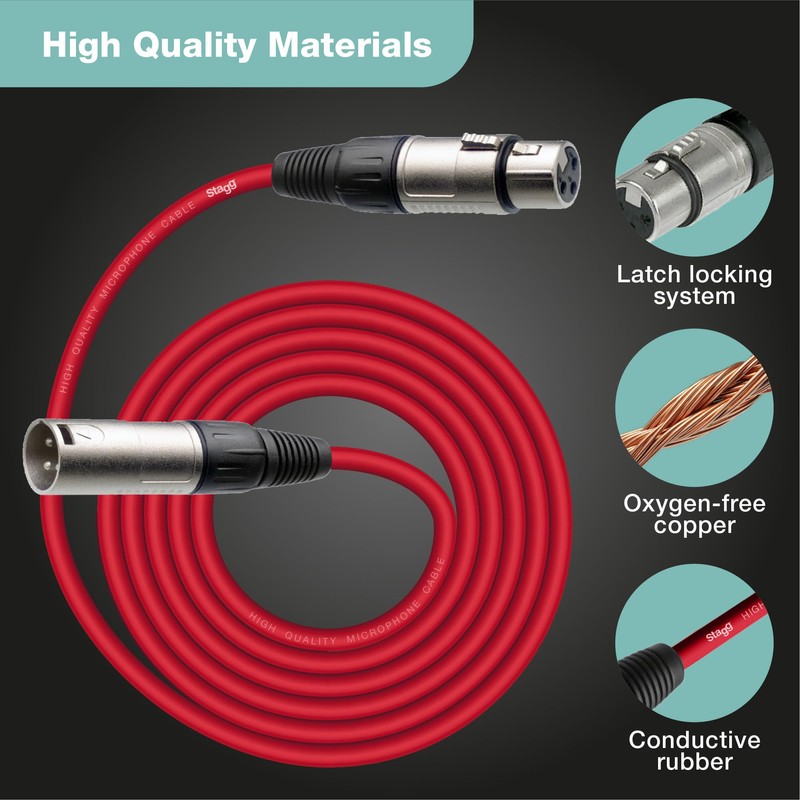 Stagg SMC6 CRD 6m XLR to XLR Microphone Cable -