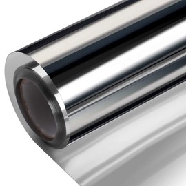 One Way Window Film Daytime Privacy Heat Control Window Film Anti UV Reflective Static Cling Film, Window Tint for Home and Office Black-Silver 23.6 x 78.7 Inch