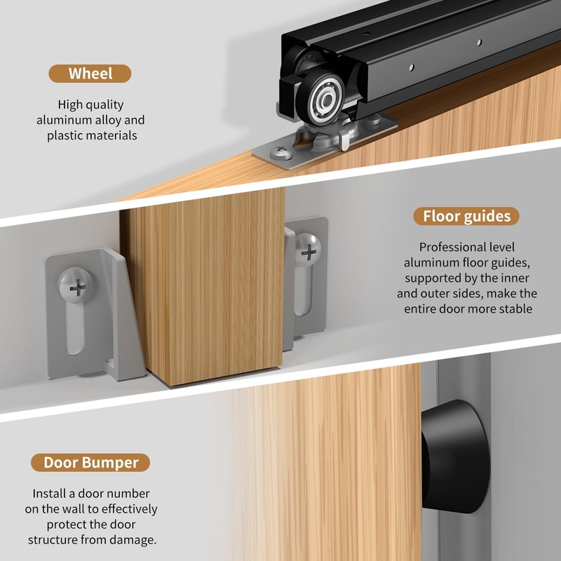 SongYung Pocket Door Hardware and Track Set, 72Inch Sliding Door