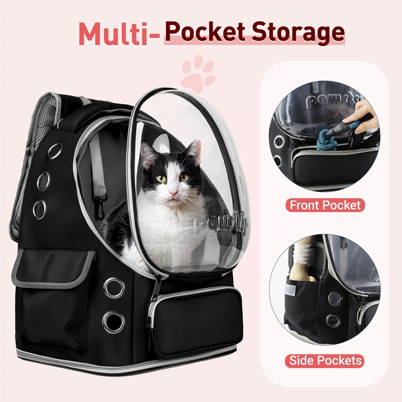 pawstrip Cat Backpack Carrier Transparent Pet Travel Carrier Airline Approved