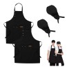 2 Delantal De Chef Impermeables Y 2 Gorros De Chef