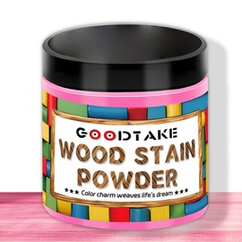 GOODTAKE Pink Wood Stain Powder, Wood Dye Stain Powder That Makes Vibrant Wood, Premium Fast Dry Light Wood Stain Powder for Crafts, Multiple Finishes - for Indoor Outdoor Wooden (Pink, 2 oz)