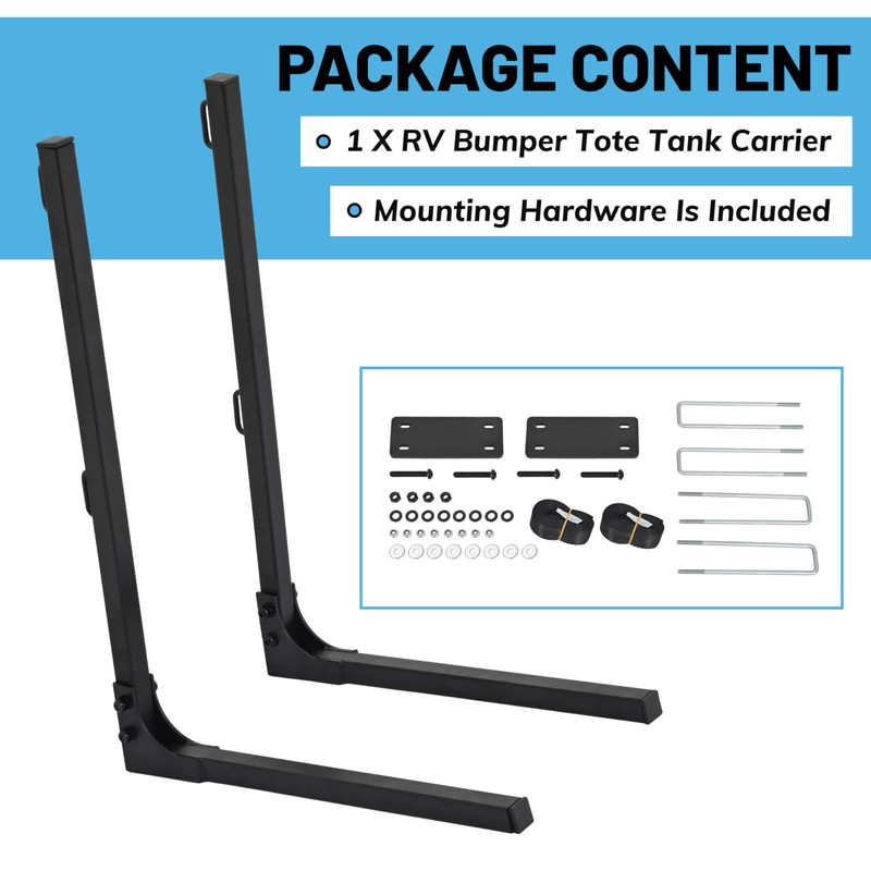 JMTAAT New RV Bumper Mount Tote Tank Carrier Secure Tank
