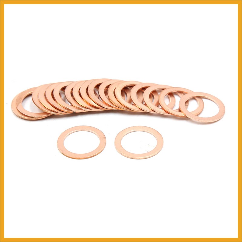 Partuto 18mm Inner Dia Copper Crush Washers Flat Sealing Gaskets