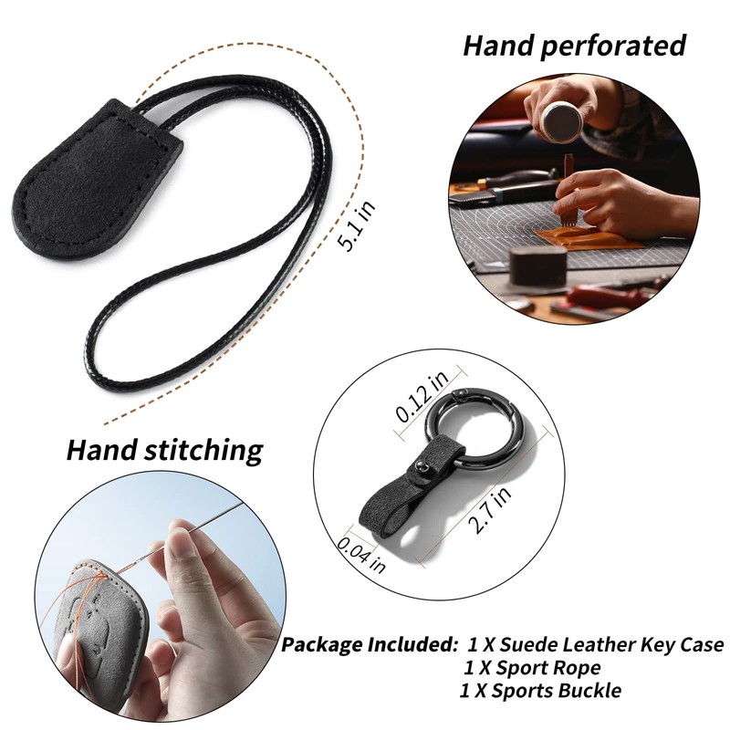 CGZOWYU Premium Suede Car Key Fob Case Cover Shell Fit