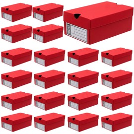24 Pack Mini Sneaker Boxes for Party Favors 6.1 x 3.9 x 2.6 Inch Mini Shoe Gifts Boxes for Candies Cookies Snacks Sports Small Gift Case with Label for Wedding, Holiday, Birthday Party Favor (Red)
