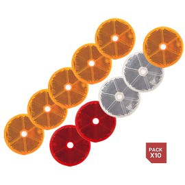 DOJA Barcelona Reflective Mix for Round Trailers| Pack 10 | Universal | Reflective Trailer, Tractor Reflector, Car Reflectors, Motorcycle Reflector, Caravan, Bicycle Round