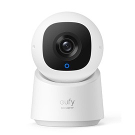 eufy Security Indoor Cam C210, 1080p Überwachungskamera innen, 360° Schwenk-/Neigefunktion, WLAN, Kabelgebunden, KI für Menschen/Bewegungen, Nachtsicht, AI Tracking (Generalüberholt)