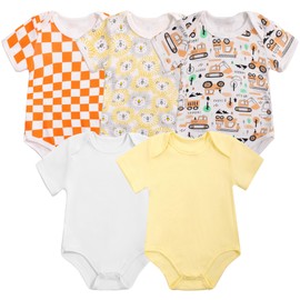YOURDIARY Unisex Baby Onsies Short Sleeve Baby Bodysuit 5-Pack Baby Clothes Baby Shower Gifts