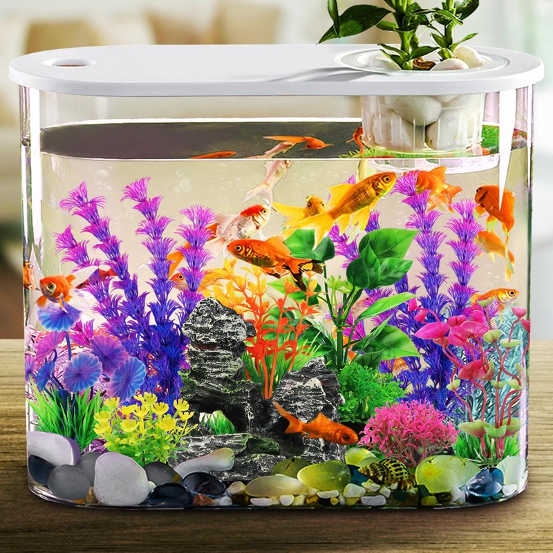 QUOZUO QUOZUO Fish Tank Accessories Artificial Plants, 9pcs Green Aquarium