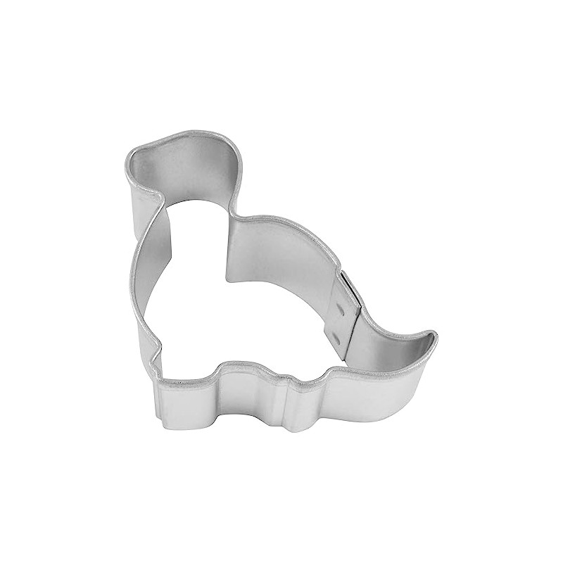 R&M Mini Brontosaurus 2" Stainless Steel Cookie Cutter, Silver