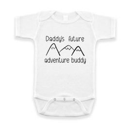 New Baby Reveal for Daddy - Pregnancy Announcement Infant Bodysuit - Surprise For Dad - Daddy's Future Adventure Buddy (White)