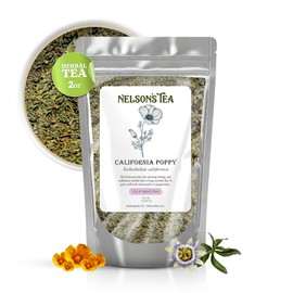 Nelson's Tea - California Poppy - Cut & Sifted - Loose Leaf - Herbal Tea - Pairs Well with Chamomile or Peppermint - 1oz