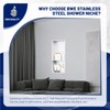 BWE 13 x 19 Stainless Steel Shower Niche No Tile