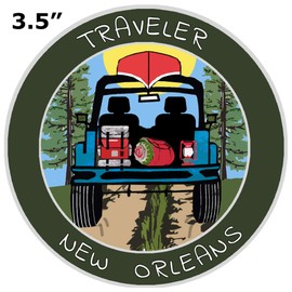 Traveler! New Orleans, LA Decorative Car Truck Window Sticker Decal Vinyl Die-Cut Badge Emblem Vacation Souvenir Travel Gear