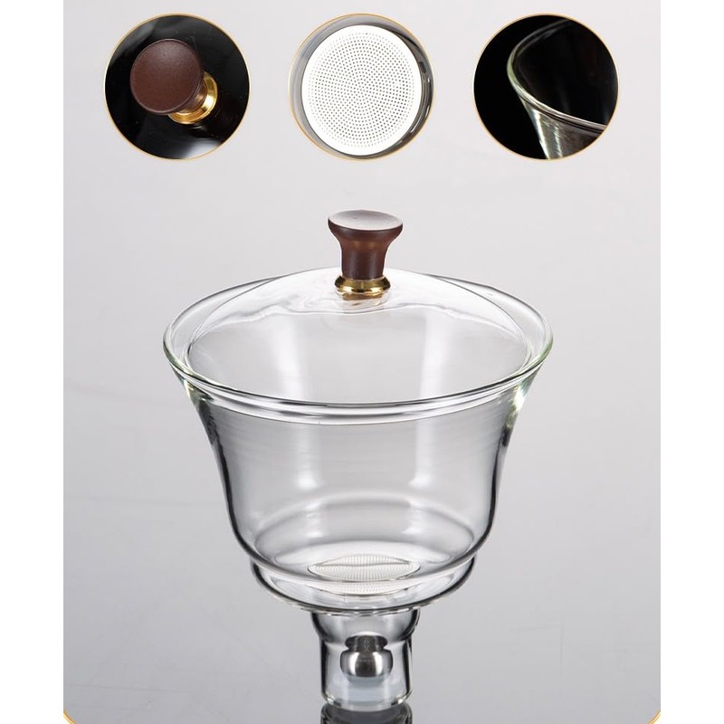 Fire Kirin Glass Teapot Set with Infuser Semi Automatic Tea