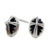 STERLING SILVER 925 AMTHTEW-004 925 Sterling Silver Earrings, Studded Rock,