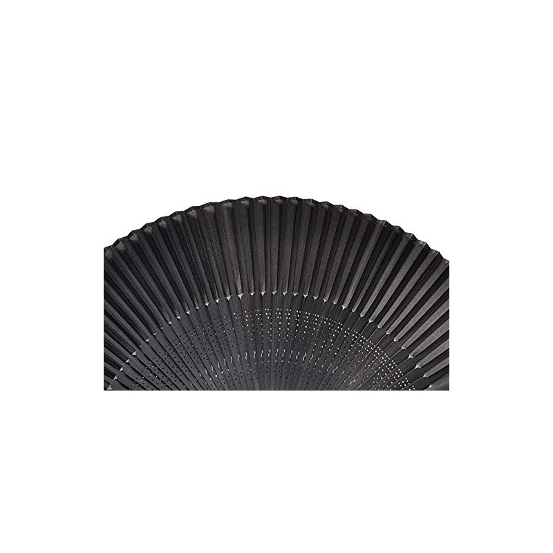 Men's owner in Silky short Fabric Hand Fan Black