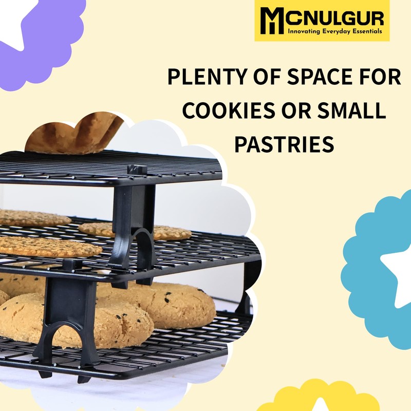 MCNULGUR Wire Rack Stacker, Pack of 4 - Organize Your