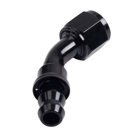 SUPERFASTRACING 10-AN 45 Degree Aluminum Hose End Fitting Push On Lock Adaptor for Oil/Fuel/Water/Fluid/Air Line - Black, 1 Pc
