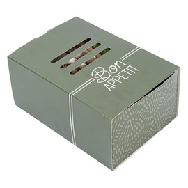 Restaurantware-Cater Tek 8.3 x 5.7 x 3.7 Inch Hot Dog Trays, 100 Disposable Take Out Boxes - Durable, Sturdy, Green Paper Food Containers, For Parties, buffets, Catering Events, Picnics, And More