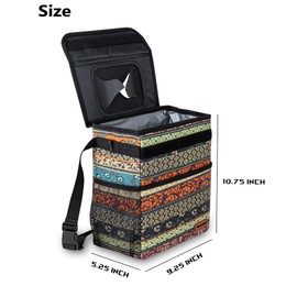 SIBOFUEGO Car Garbage Can Cute - Leak-Proof Car Trash Can with Lid and Storage Pockets, Car Trash Bin for Men and Women, Boho Aztec Essentials: Must-Have Car Interior Accessories (Boho Carnival)