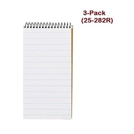 EarthWise by Ampad Reporter's Notebook, 4 x 8 Inches, 70 Sheets, Pitman Ruled, 3-Pack (25-282R)
