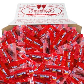 Twists Strawberry Flavored Individually Wrapped Bulk Candy Pack for Party Favors, Birthdays, and Giveaways - Delicious Red Small Licorice Candy Treats Satisfy Sweet Tooth Cravings, 5lb