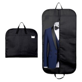 47" Clothes Carrier Suit Carrier Travel Bag Zipped Foldover Breathable Multi-Use Garment Cover Clothes Suit Tuxedos Dresses Coats Carrier Carry Handles & Holding Buttons Black (1pk x 47" (120cm*60cm))