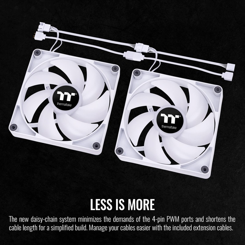Thermaltake Ventilador CT120 ARGB para PC, Blanco, Paquete de 2