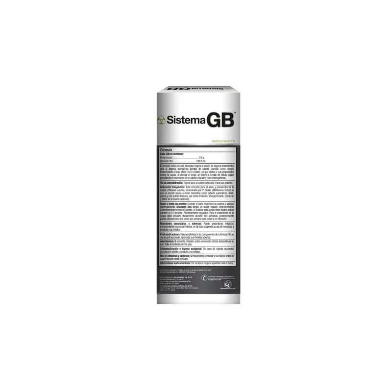 Shampoo 1 Sistema Gb Anticaída Y Anticaspa Hombre 230 Ml