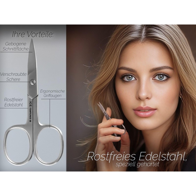 Professional Nail Scissors Left-Handed - Stainless Steel - Curved Sharp