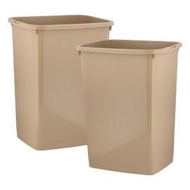 Superio Large Kitchen Trash Can 13 Gallon, 52 Qt Waste Bin for Kitchen, Garage, Indoor and Outdoor Trash Can (2, Beige)