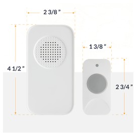 Newhouse Hardware WCMB White Battery-Powered Wireless Door Chime Kit | Battery-Operated Doorbell Chime | Ring Doorbell for Classroom, Home, and Office | Adjustable Volume and Expanded Chime Selection