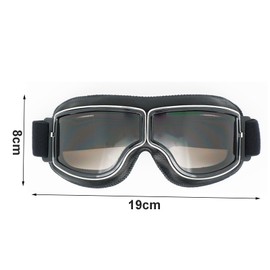 Goldyida Motorcycle Goggles Helmet Goggles Retro Aviator Goggles Motorcycle Motocross Goggle Windproof Motorcycle Goggles PU Leather Sunglasses Vintage Motorcycle Goggles for ATV Bike Motocross (Brown