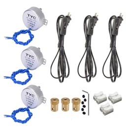 3PCS Synchronous Synchron Turntable Motor Electric Motor for Cup Turner,Cuptisserie,Tumbler Cup Rotator with 7mm Flexible Coupling Connector,50/60Hz AC100~127V 4W CCW/CW (5-6RPM)