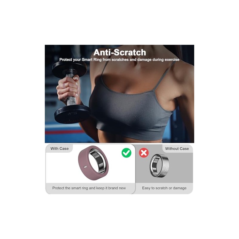 8 Pack Ultra-Thin Silicone Ring Covers for Oura Ring