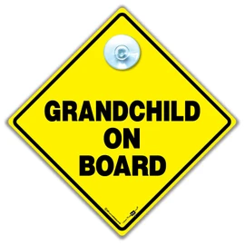 iwantthatsign.com Grandchild on Board Sign, Baby On Board Sign, Baby On Board Car Sign, Grandchild On Board Car Sign, Baby Car Sign, Grandchild Car Sign 14 cm